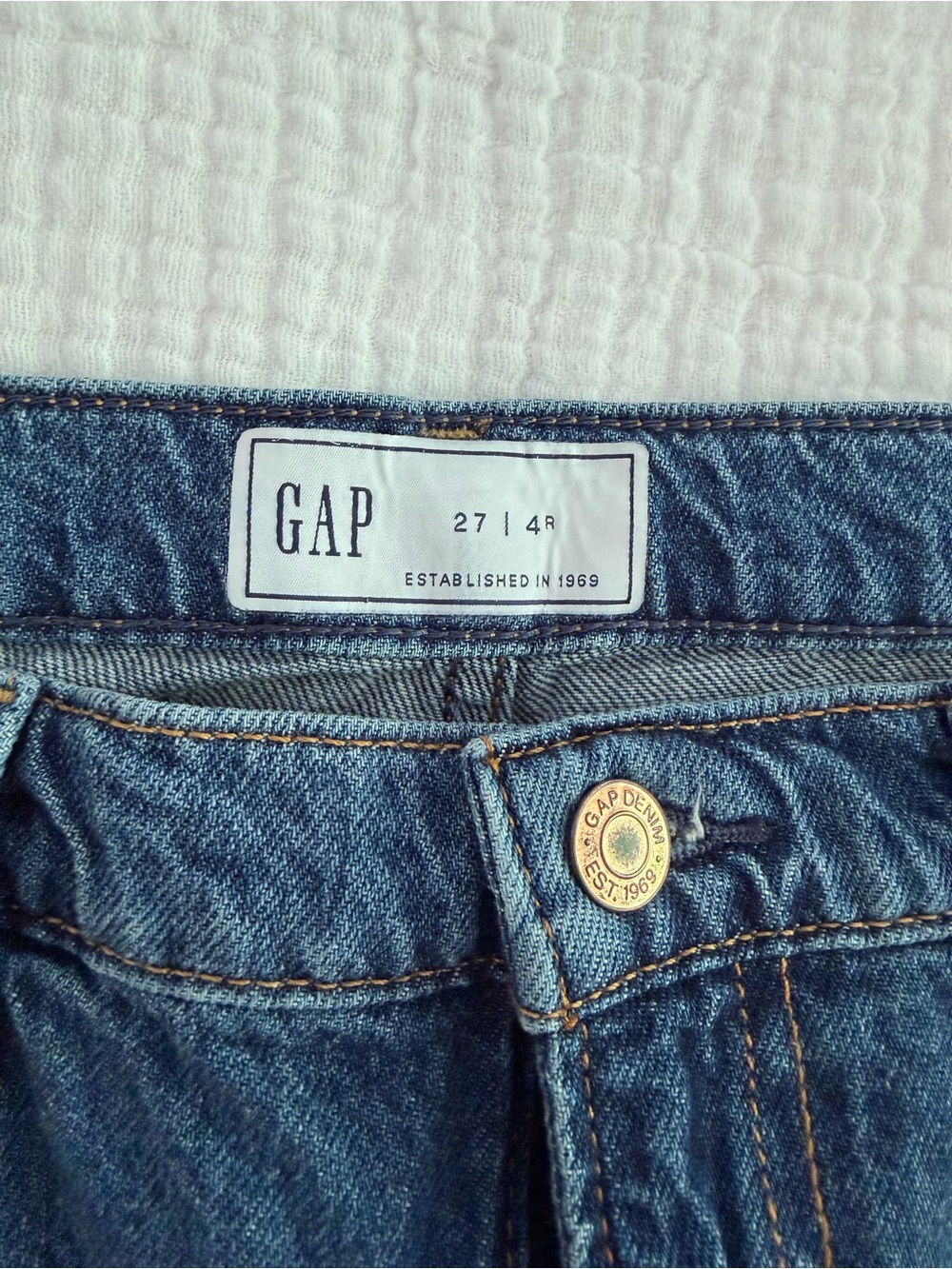 Gap High Rise Ultra Wide Leg Jeans Medium Indiago Wash Size 27 - Picture 6 of 8